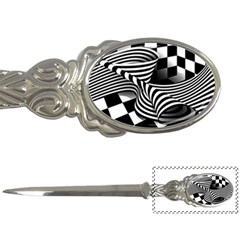 Op Art Black White Drawing Letter Opener by Pakrebo