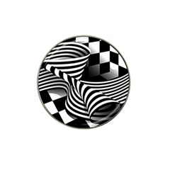 Op Art Black White Drawing Hat Clip Ball Marker by Pakrebo