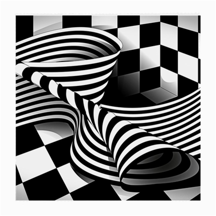 Op Art Black White Drawing Medium Glasses Cloth (2-Side)