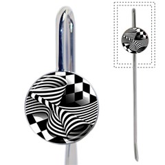 Op Art Black White Drawing Book Mark by Pakrebo