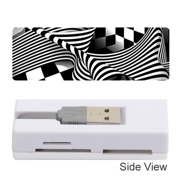 Op Art Black White Drawing Memory Card Reader (Stick)