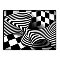 Op Art Black White Drawing Double Sided Fleece Blanket (small)  by Pakrebo