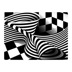 Op Art Black White Drawing Double Sided Flano Blanket (mini)  by Pakrebo