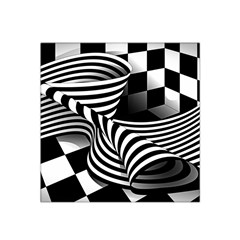 Op Art Black White Drawing Satin Bandana Scarf by Pakrebo