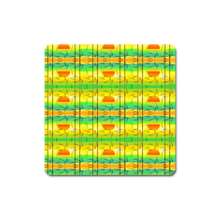 Birds Beach Sun Abstract Pattern Square Magnet