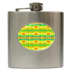 Birds Beach Sun Abstract Pattern Hip Flask (6 Oz) by Pakrebo