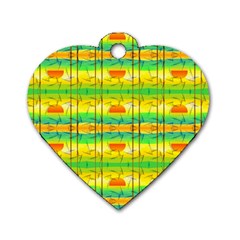 Birds Beach Sun Abstract Pattern Dog Tag Heart (two Sides) by Pakrebo