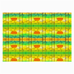 Birds Beach Sun Abstract Pattern Large Glasses Cloth (2-side) by Pakrebo