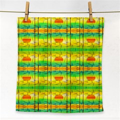 Birds Beach Sun Abstract Pattern Face Towel by Pakrebo