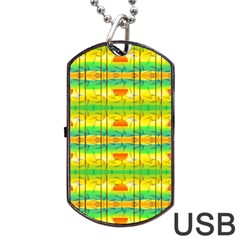 Birds Beach Sun Abstract Pattern Dog Tag Usb Flash (two Sides) by Pakrebo