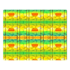 Birds Beach Sun Abstract Pattern Double Sided Flano Blanket (large)  by Pakrebo