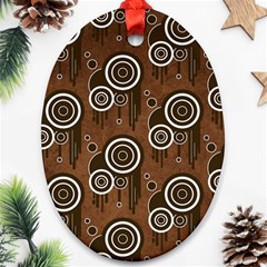 Abstract Background Brown Swirls Ornament (oval)