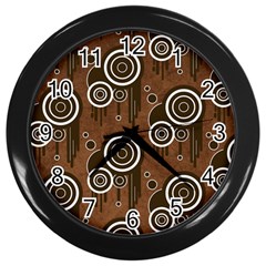 Abstract Background Brown Swirls Wall Clock (black) by Pakrebo