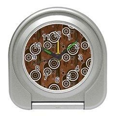 Abstract Background Brown Swirls Travel Alarm Clock by Pakrebo