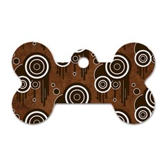 Abstract Background Brown Swirls Dog Tag Bone (two Sides) by Pakrebo