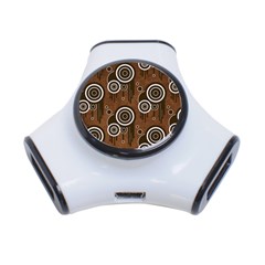 Abstract Background Brown Swirls 3-port Usb Hub by Pakrebo