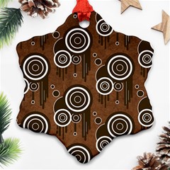 Abstract Background Brown Swirls Snowflake Ornament (two Sides)