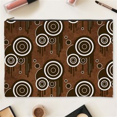 Abstract Background Brown Swirls Cosmetic Bag (xxxl) by Pakrebo