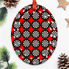 Darts Dart Board Board Target Game Oval Filigree Ornament (two Sides) by Pakrebo