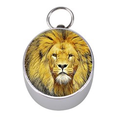 Lion Lioness Wildlife Hunter Mini Silver Compasses by Pakrebo