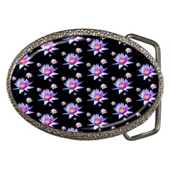 Flowers Pattern Background Lilac Belt Buckles by Pakrebo