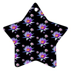 Flowers Pattern Background Lilac Star Ornament (two Sides)