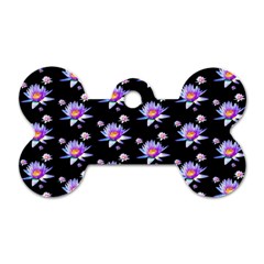 Flowers Pattern Background Lilac Dog Tag Bone (two Sides) by Pakrebo