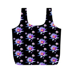 Flowers Pattern Background Lilac Full Print Recycle Bag (m) by Pakrebo