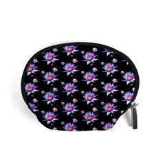 Flowers Pattern Background Lilac Accessory Pouch (small) by Pakrebo