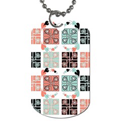 Mint Black Coral Heart Paisley Dog Tag (two Sides) by Pakrebo