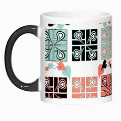 Mint Black Coral Heart Paisley Morph Mugs by Pakrebo