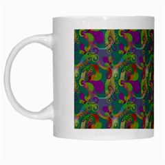 Pattern Abstract Paisley Swirls White Mugs by Pakrebo