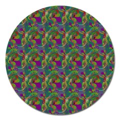 Pattern Abstract Paisley Swirls Magnet 5  (round) by Pakrebo