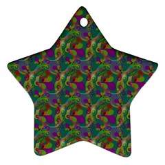 Pattern Abstract Paisley Swirls Star Ornament (two Sides)