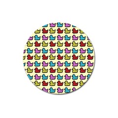 Ducklings Background Ducks Cute Magnet 3  (round) by Pakrebo