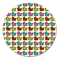 Ducklings Background Ducks Cute Magnet 5  (round) by Pakrebo