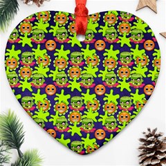 Smiley Background Smiley Grunge Ornament (heart) by Pakrebo