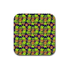 Smiley Background Smiley Grunge Rubber Coaster (square)  by Pakrebo