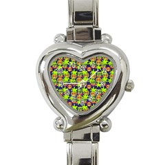 Smiley Background Smiley Grunge Heart Italian Charm Watch by Pakrebo