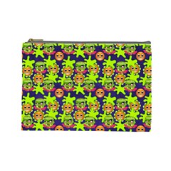 Smiley Background Smiley Grunge Cosmetic Bag (large) by Pakrebo