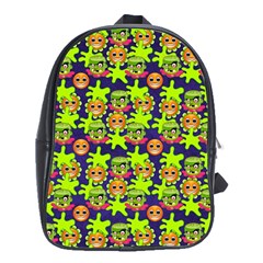 Smiley Background Smiley Grunge School Bag (xl) by Pakrebo