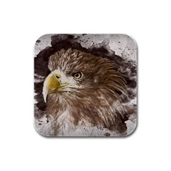 Sea Eagle Raptor Nature Predator Rubber Square Coaster (4 Pack)  by Pakrebo