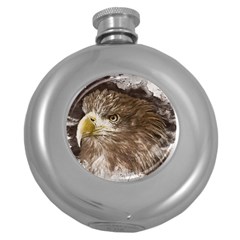 Sea Eagle Raptor Nature Predator Round Hip Flask (5 Oz) by Pakrebo