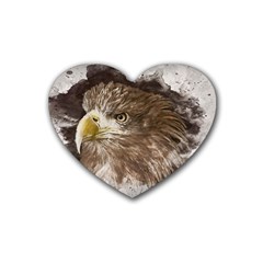 Sea Eagle Raptor Nature Predator Heart Coaster (4 Pack)  by Pakrebo