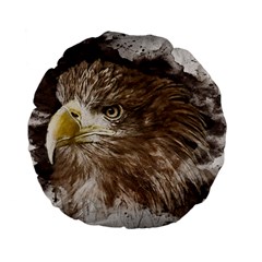 Sea Eagle Raptor Nature Predator Standard 15  Premium Flano Round Cushions by Pakrebo