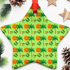 Holiday Tropical Smiley Face Palm Ornament (star) by Pakrebo