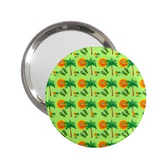 Holiday Tropical Smiley Face Palm 2 25  Handbag Mirrors by Pakrebo