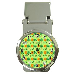 Holiday Tropical Smiley Face Palm Money Clip Watches by Pakrebo