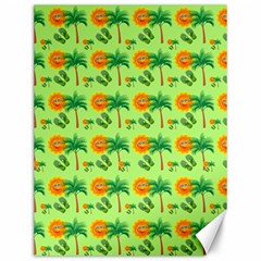 Holiday Tropical Smiley Face Palm Canvas 12  X 16  by Pakrebo