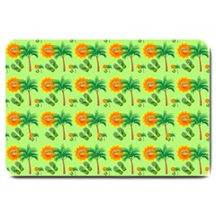 Holiday Tropical Smiley Face Palm Large Doormat  by Pakrebo